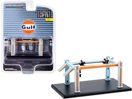 Adjustable Four-Post Lift &quot;Gulf Oil&quot; Light Blue and Orange &quot;Four-Post Li... - $25.75
