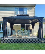 12x14 Hardtop Aluminum Gazebo with Steel Roof, Curtains &amp; Netting - $2,881.29 CAD