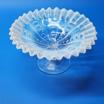 Northwood Or Dugan Ruffled Panel Compote - Ice Blue To Frost White, 7&quot; D... - $44.97