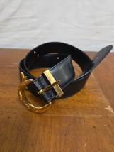 Paloma Picasso Womens Leather Belt Textured Gold Tone &quot;X&quot; Hardware Sz Me... - $44.95