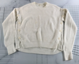 Helmut Lang Sweater Womens Medium White Knit Button Sides Removable Sleeves - $23.02