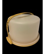 Vintage TUPPERWARE 3 Piece 10&quot; Cake Carrier yellow Gold With Picnic Hand... - $26.73