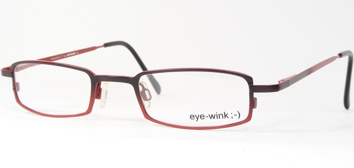 Eye-wink By Meitzner 7 5367 Nero Gradiente Rosso Unico Raro Occhiali 45-... - $46.39