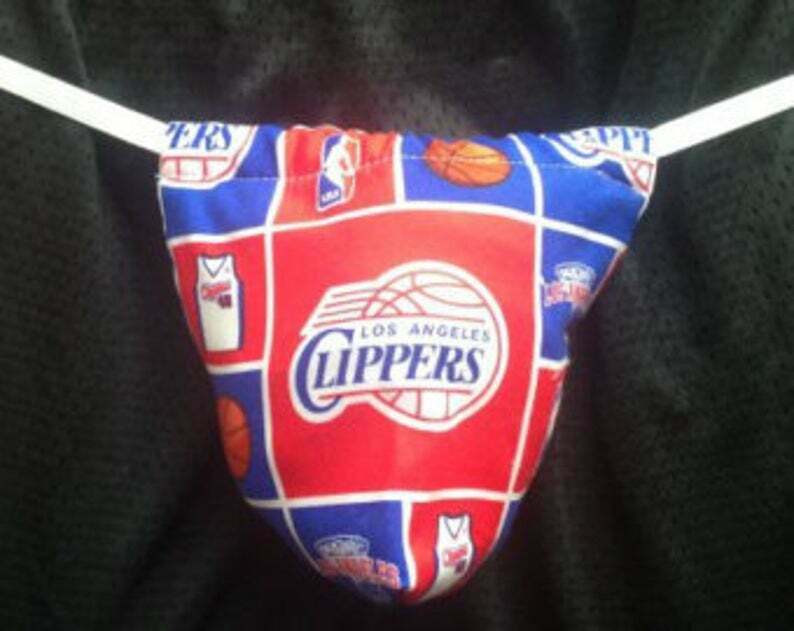 New Sexy Mens LA CLIPPERS Basketball Gstring Thong Male Lingerie NBA Underwear - Red - Cotton Blend