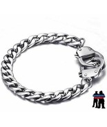 Female Police Officer Ladies Stainless Steel Handcuffs Cuban Link Bracel... - £9.47 GBP