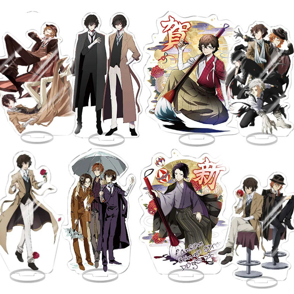 Fashion Bungo Stray Dogs Toy Figures Acrylic Stand Anime Action Ornament Model - £12.58 GBP