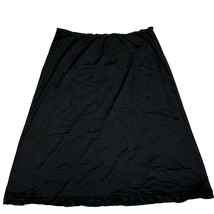 Vintage Vanity Fair Black Satin Knee Length Lace Hem Skirt Size 5 - £15.01 GBP