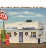 Royal Cafe &amp; Drive-In, Hwy 90, Del Rio, Texas Vintage Linen Postcard  - $9.00