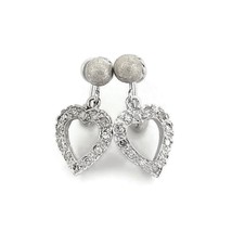 Authenticity Guarantee 
Vintage 1940&#39;s Diamond Heart Dangle Drop Earring... - £468.04 GBP
