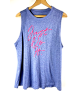 Nike Tank Top Size 1X Womens Blue Pink Just Do It Dri Fit Sleeveless T Shirt Run - $37.22