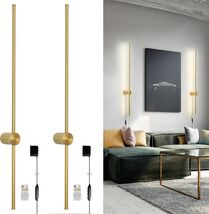 2 PACK Plug-in Wall Mount Rotatable Sconce, GOLD 3000K-6500K + Remote Co... - $60.88