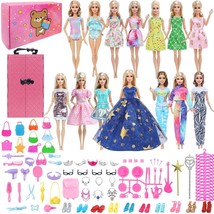 108 Pcs Random Doll Accessories Lot  For Barbie Doll Dresses wardrobe Sunglasses - £77.48 GBP