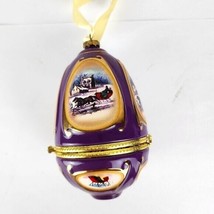 Mr Christmas Purple Musical Egg Ornament Sleigh Valerie Parr 2006 - $18.81