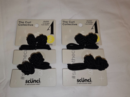 Scunci Elastics Black 4 Pieces 2 Packs The Curl Collective Coily Elastics NEW - £9.93 GBP