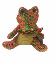Kellytoy Plush Alligator Crocodile Shiny Orange Green Shimmer Squad 10" W Tag - $15.00