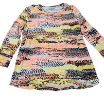 Rafaella Sport Womens Blouse Multicolor Size Small Cotton Stretch 3/4 Sleeve - $14.25