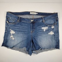 Torrid Womens Size 22 Cut Off Denim Shorts Blue Light Wash Distressed 5-... - $16.96
