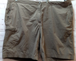L.L. Bean shorts women 22W brown nylon spandex FLAW small spots on back - $9.89