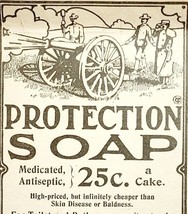 1901 Protection Soap Cannon Quack Medicine Victorian Medical Advertisement - £13.08 GBP