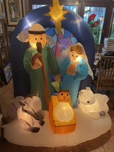 Nativity Scene Lighted Airblown Inflatable Christmas Holy Family 6 Ft x 5ft - £68.11 GBP