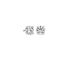 0.14ctw Round Lab Grown Diamond Push Back Stud Earrings 14K White Gold - $79.19