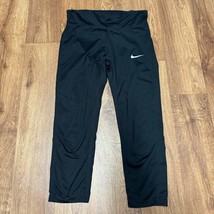 Nike Womens Black Capri Compression Pants Size Medium Dri Fit Pull On Running - £20.24 GBP