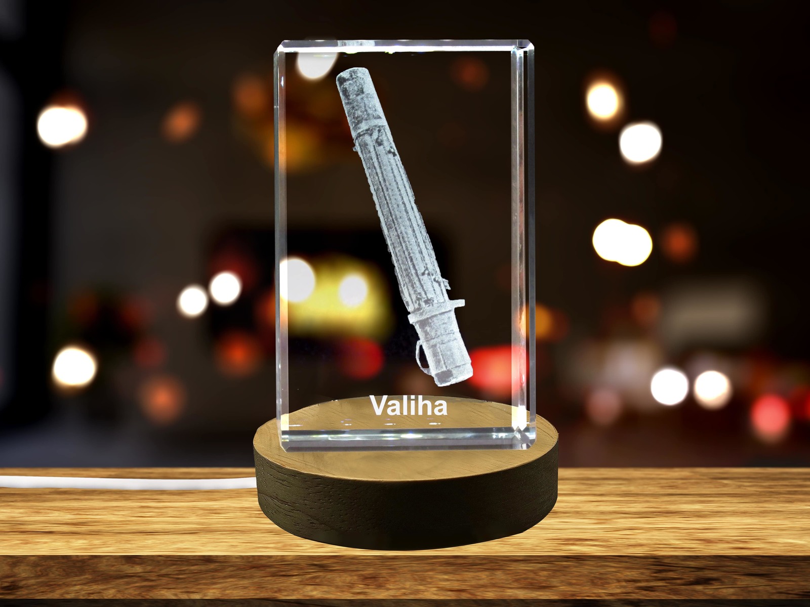 LED Base included | Valiha 3D Engraved Crystal 3D Engraved Crystal Keepsake