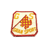 1970&#39;s Red &amp; Yellow Gran Sport Racing Patch Vintage Checkered Flag Vintage 70&#39;s - £15.14 GBP