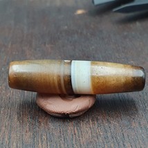 Ancienne perle en agate yéménite naturelle motif rare baguée 37,9 mm BD-5 - $1,049.36 MXN