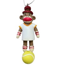 Midwest Sock Monkey Tennis Player on Ball Christmas Ornament Multicolor ... - £7.29 GBP