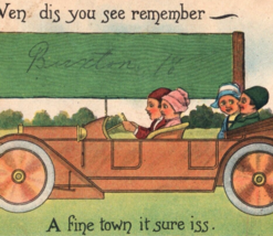 Antique Automobile Postcard Vintage Early Road Trip Posted 1913 Melrose Iowa - £11.00 GBP