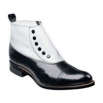 Men Stacy Adams Boot Madison Black White Spat Zipper 00026-111 image 2