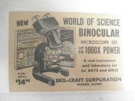 1959 Ad World of Science Binocular Microscope Set by Skil-Craft Corporation - $7.99