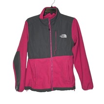 The North Face Fleece Jacket Size Small Pink Gray Full Zip Womens Logo - £23.39 GBP