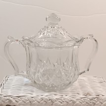 Vintage Bartlett Collins &quot;Line #65&quot; Clear Diamond Design Sugar Bowl with Lid - £15.12 GBP