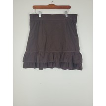 Fleur De Vie Skirt M Womens Brown Ruffles Elastic Waist Stretch Pull On ... - $16.71
