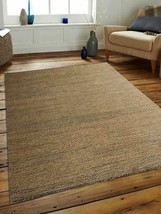8 x 10 ft. Hand Knotted Sumak Solid Rectangle Jute Eco-friendly Area Rug, Be - £271.78 GBP
