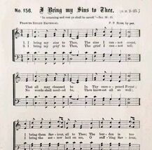 1883 Gospel Hymn I Bring My Sin To Thee Sheet Music Victorian Religious ... - €17,18 EUR