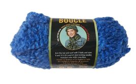 Lion Brand Boucle Yarn Blueberry 106 Acrylic Mohair and Nylon Skein 2.5 oz - $5.70