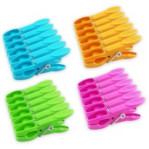 Colorful Plastic Clothespins, Heavy Duty Laundry Clothes Pins Clips With... - £10.21 GBP