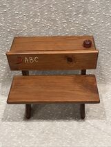 Vintage Wooden Small Desk ABC With Apple 13”height 14” Width - $99.00