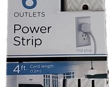 6-Outlet Power Strip ~ 4 Ft Extension Cord ~ Grey &amp; White CHEVRON ~ Flat... - $18.70