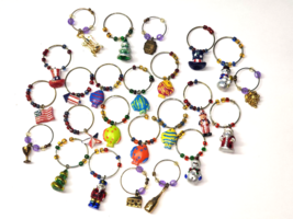 Boston Warehouse Wine Glass Marker Charms - Choose Your Set Of 6- Ships Free - £11.42 GBP