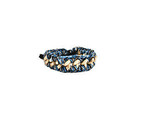 SANDRINE VRAUCKEN Damen Armbandknit Metallic Blau OS - $44.79