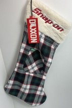 Snap On Tools Dixxon Flannel Christmas Plaid Stocking New with Tags Gree... - $30.38