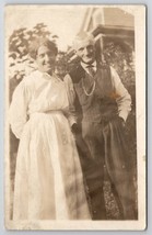 RPPC Darling Older Couple Well Dressed Man Woman Sweet Smile c1910 Postcard C30 - £6.26 GBP