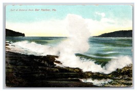 Surf Crashing at Balance Rock Bar Harbor Maine ME UNP DB Postcard U13 - $2.92