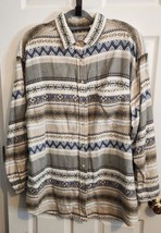 Vtg Krazy Kat Essential Women&#39;s 3X 22/24 Woven Shirt Button Up Long Slee... - £15.62 GBP