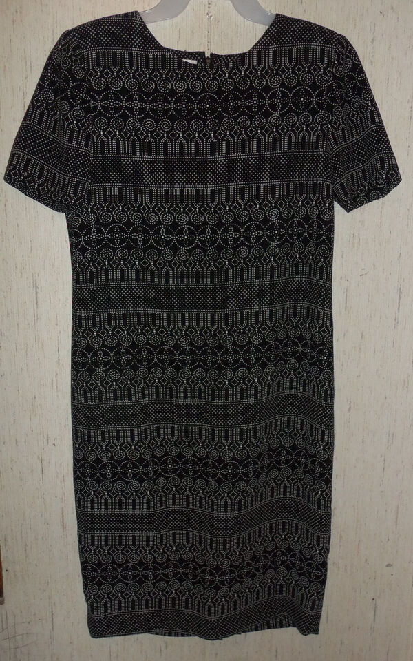 EXCELLENT WOMENS Liz Claiborne BLACK &amp; WHITE POLKA DOT PRINT LINED DRESS... - $25.20