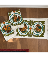 Vintage 70s 3 Cannon Groovy Checkered Bowl of Mushrooms Hand Kitchen Towels - $603.25 MXN